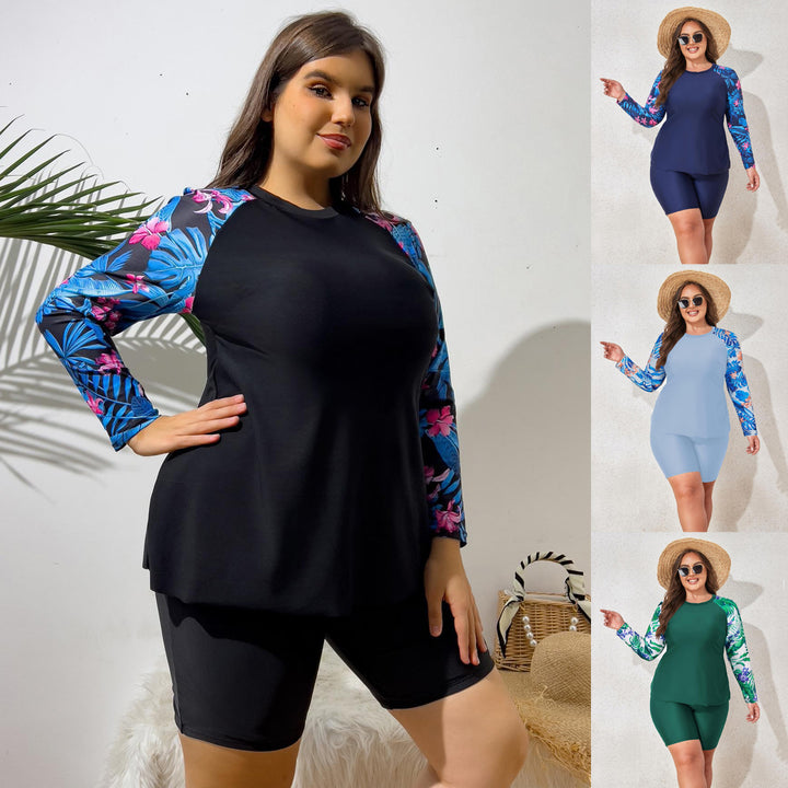 Damen Sportliches Surfanzug-Set mit langärmligen Oberteil und Shorts Drune