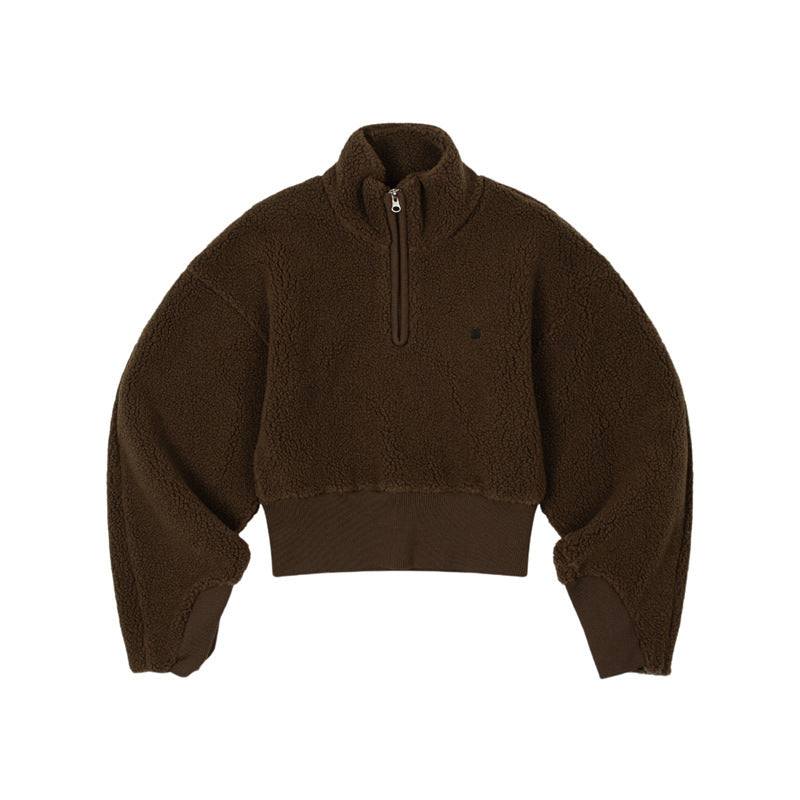 Damen kuscheliger halbgeschlossener Pullover Drune