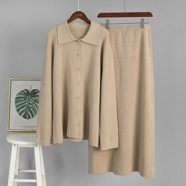 Damen Langer Strickmantel mit Taschen und offener Front Drune