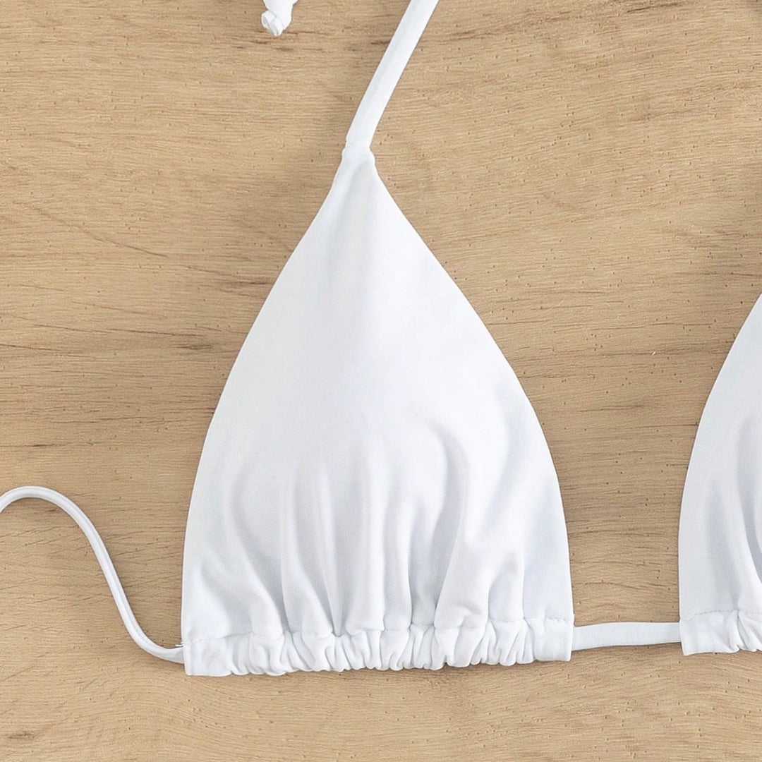 Damen Triangel-Bikinioberteil mit verstellbaren Trägern und elastischem Bund Drune