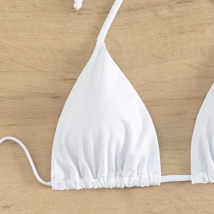 Damen Triangel-Bikinioberteil mit verstellbaren Trägern und elastischem Bund Drune