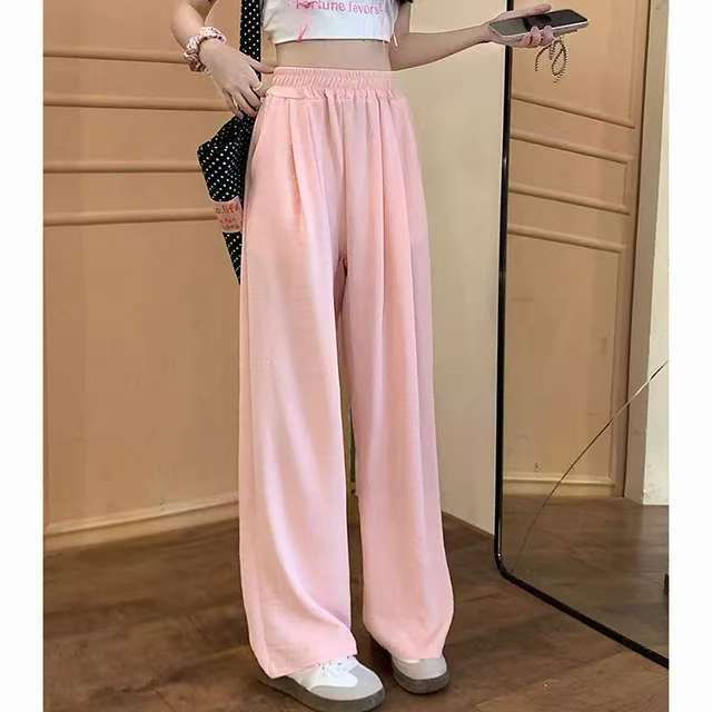Damen Weite Leinenhose mit elastischem Bund und praktischen Taschen Drune
