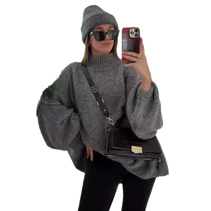 Damen Oversized Strickpullover mit weichem Material und modischen Ärmeln Drune