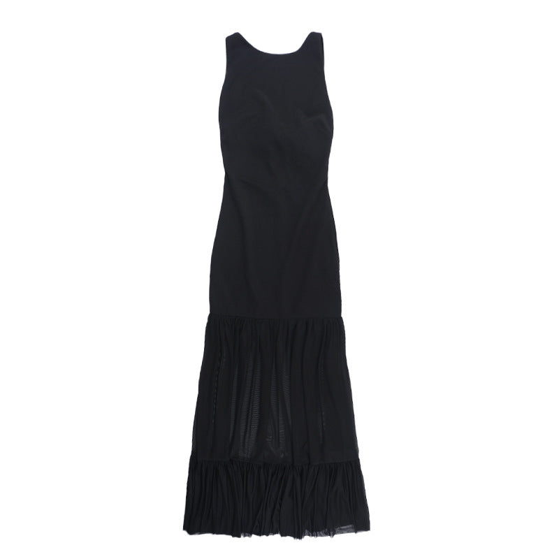 Damen Maxikleid mit transparentem unteren Saum Drune