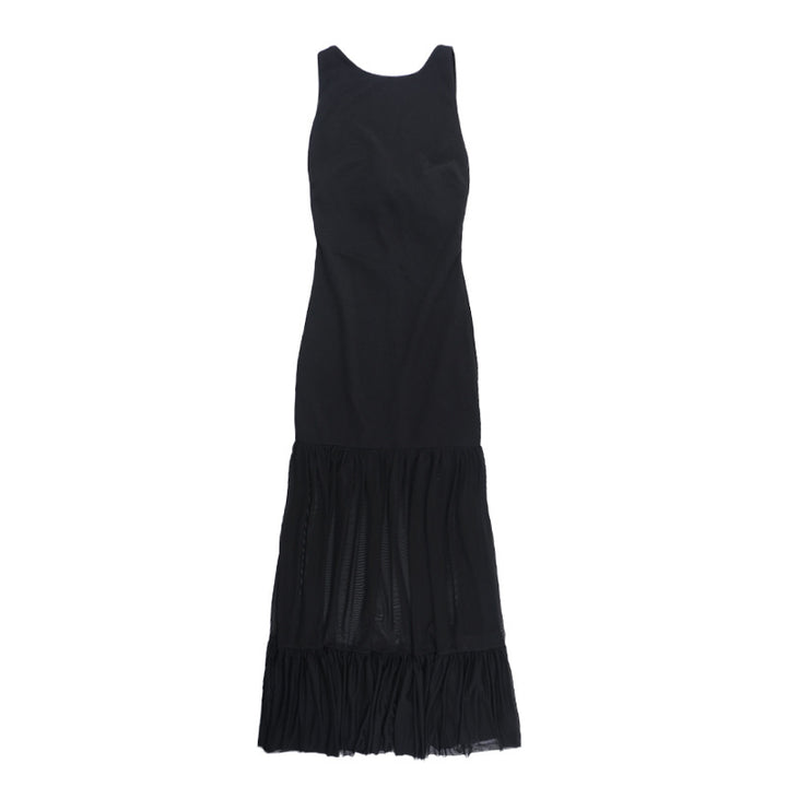 Damen Maxikleid mit transparentem unteren Saum Drune