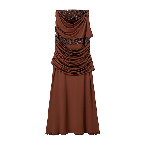 Damen Langärmliges Wickelkleid mit raffiniertem Drapé Drune