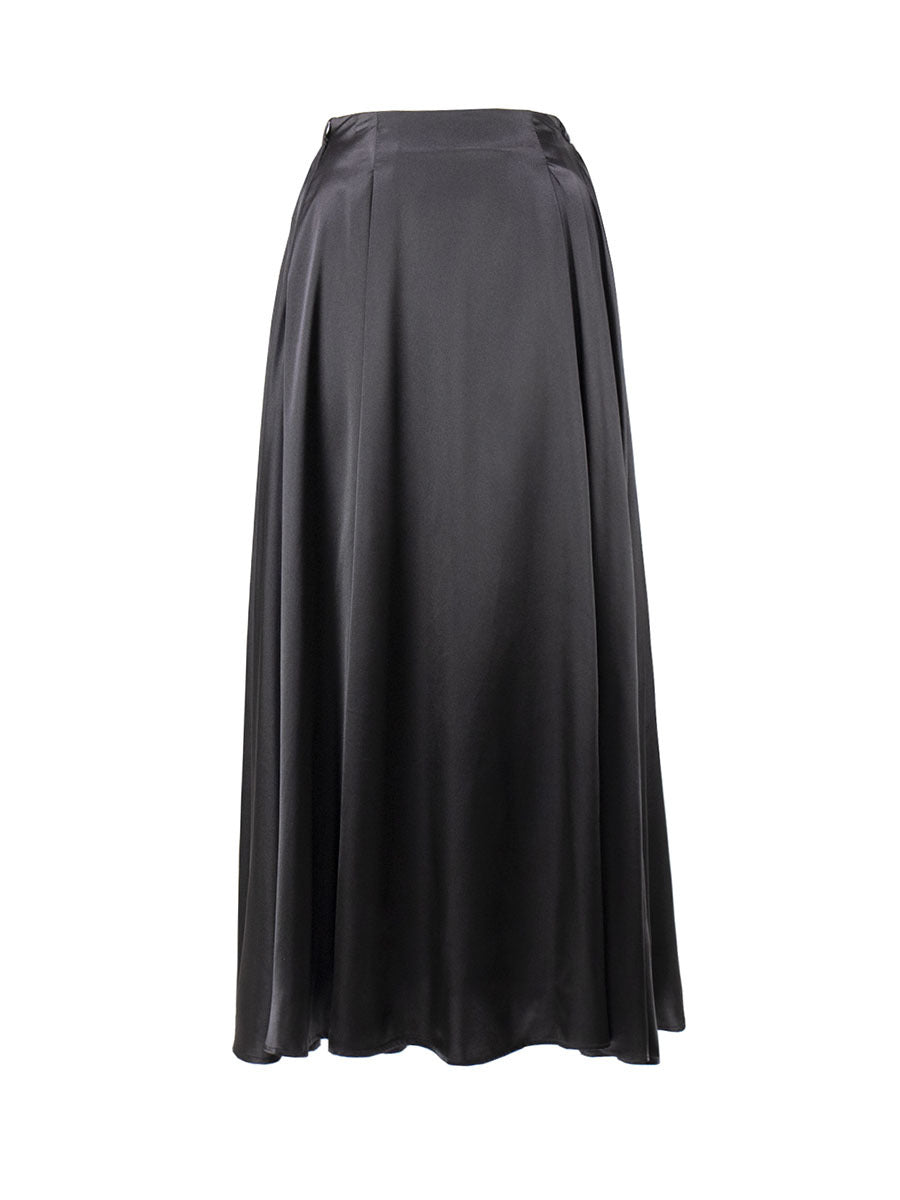 Damen Eleganter Maxirock aus fließendem Satin Drune