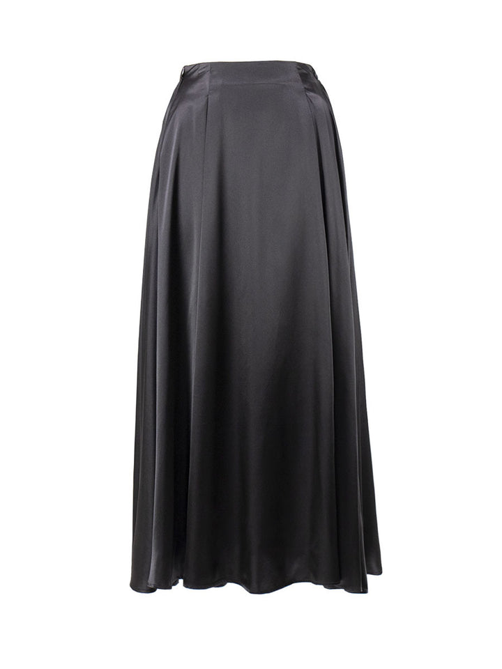 Damen Eleganter Maxirock aus fließendem Satin Drune