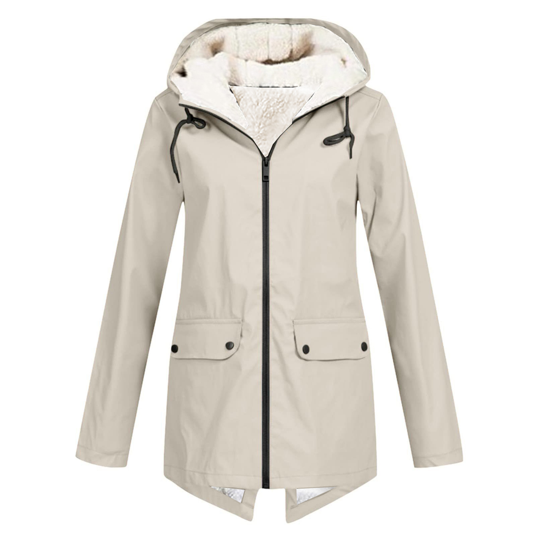 Drune | Damen Winter Wasserdichter Trenchcoat Mit Kapuze