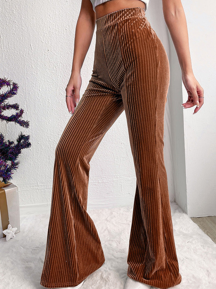Damen Elegante Bootcut-Hose aus hochwertigem Velours Drune