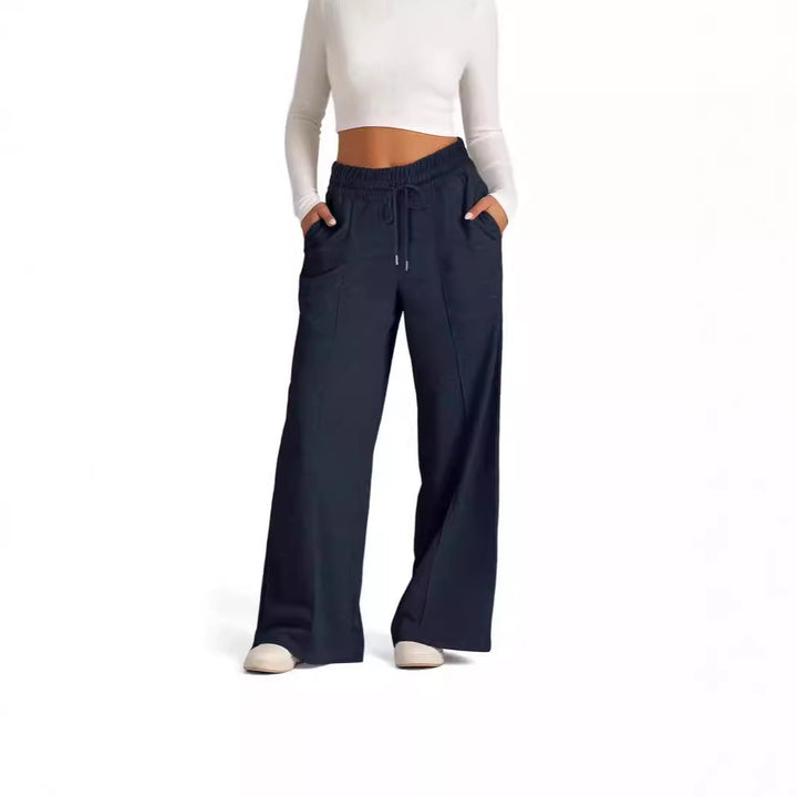 Damen Bequeme weite Freizeithose mit elastischem Bund und praktischen Taschen Drune