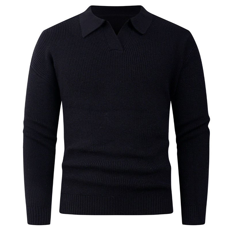Herren lässiger Pullover mit modernem Kragen Drune
