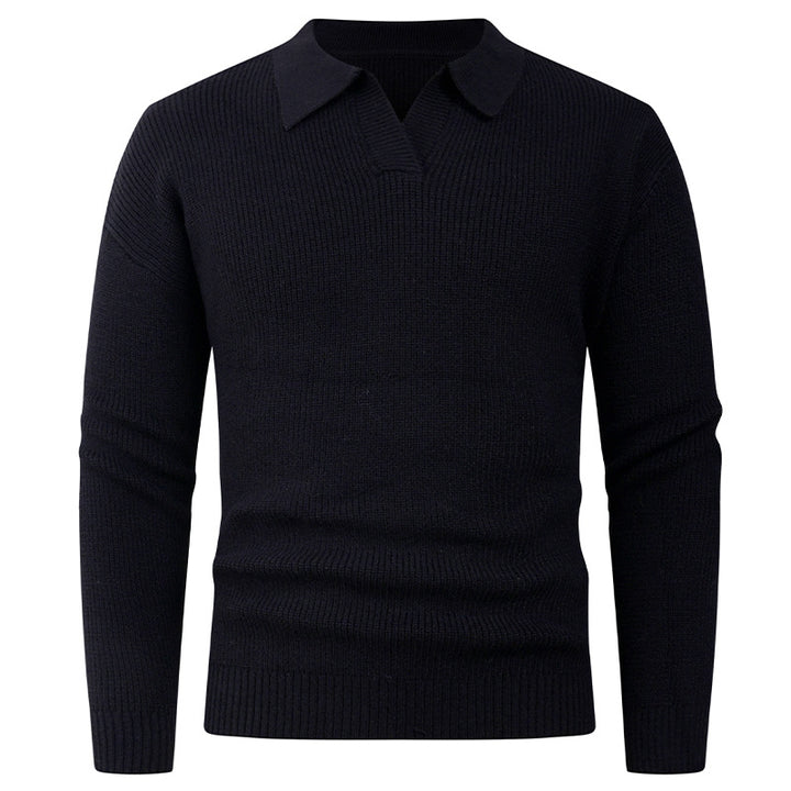 Herren lässiger Pullover mit modernem Kragen Drune