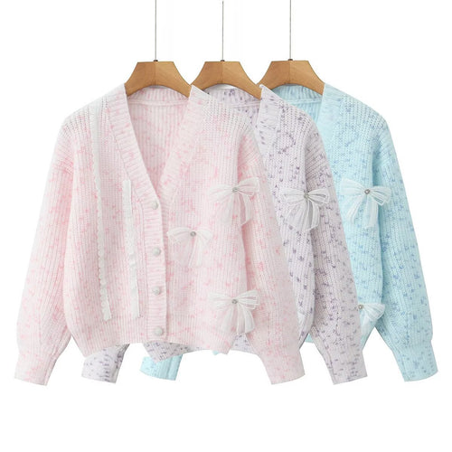 Damen Kuschelige Strickjacke mit zarten Schleifendetails Drune