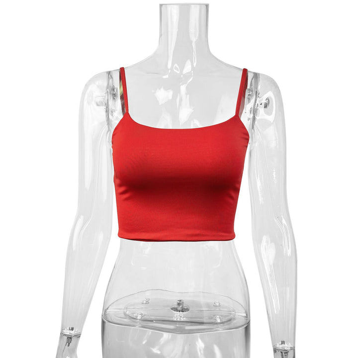 Damen Crop-Top mit verstellbaren Spaghetti-Trägern und figurbetontem Schnitt Drune