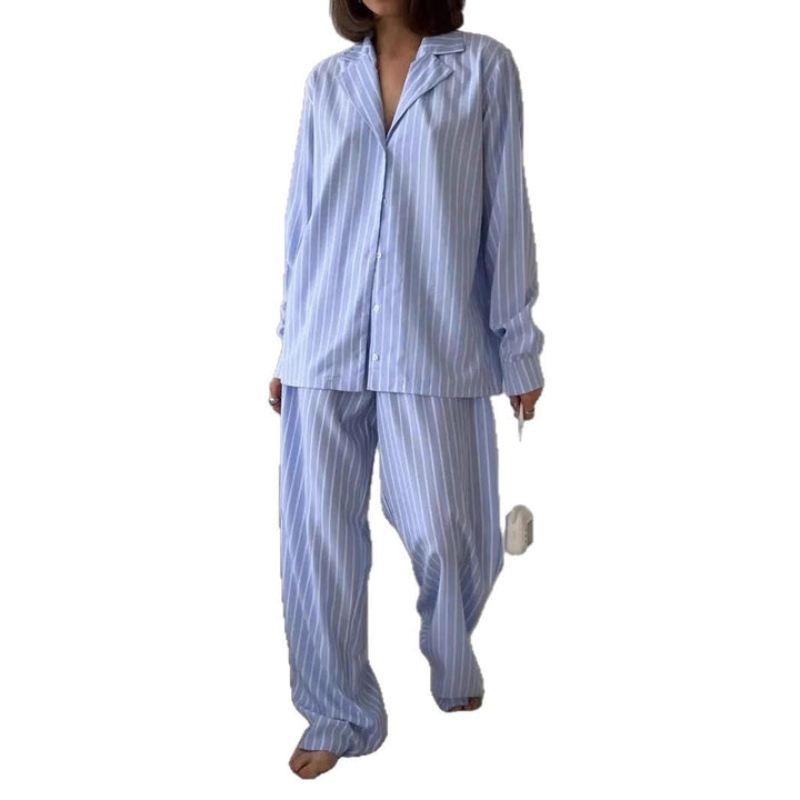 Damen Luxuriös Gestreiftes Pyjama-Set Drune