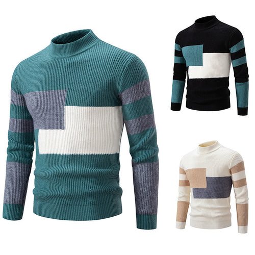 Herren modischer Pullover mit strukturiertem Blockdesign Drune