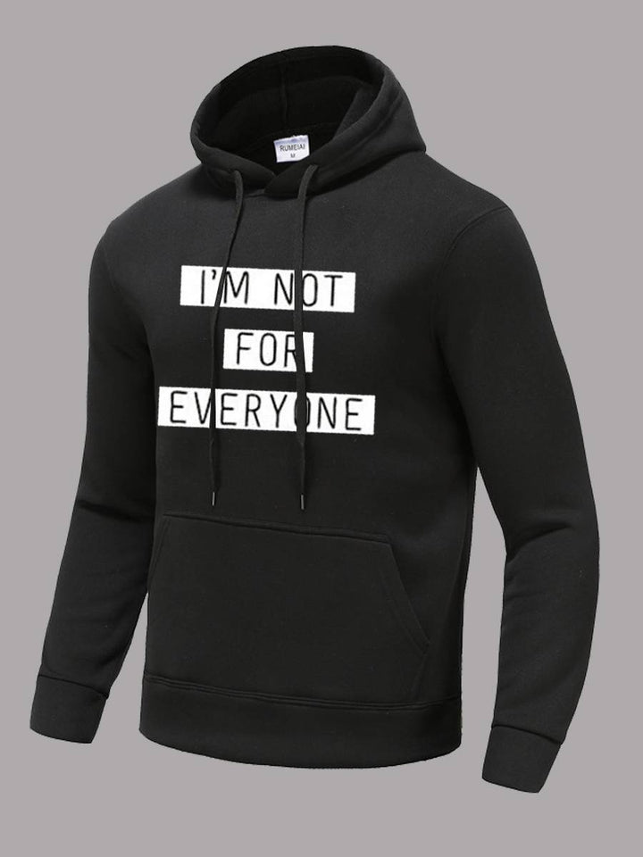 Herren Sweathoodie mit auffälligem Slogan und Kängurutasche Drune