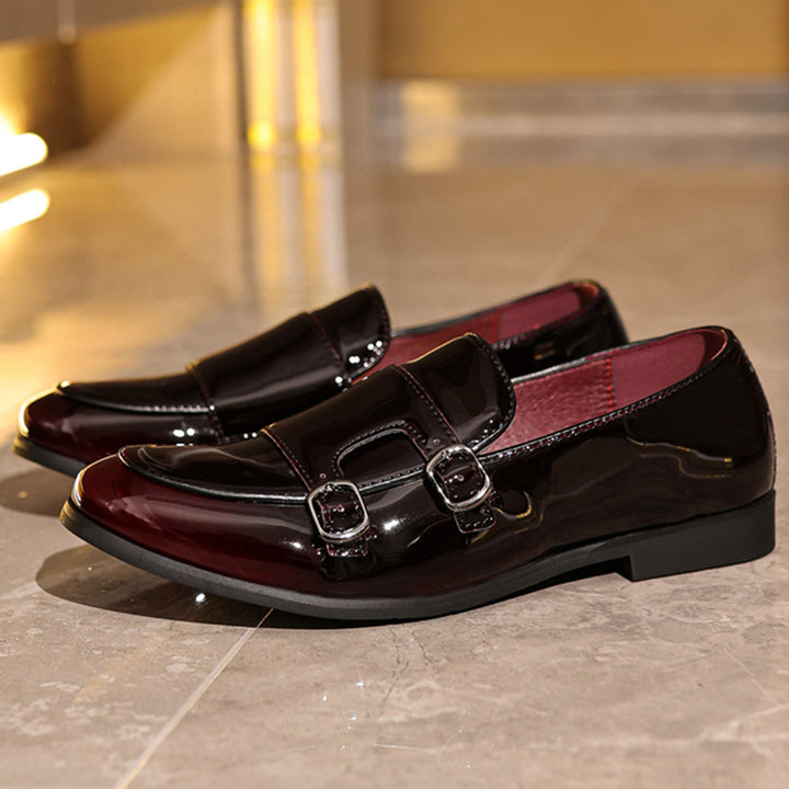 Herren Lackleder Mokassin Schuhe Drune