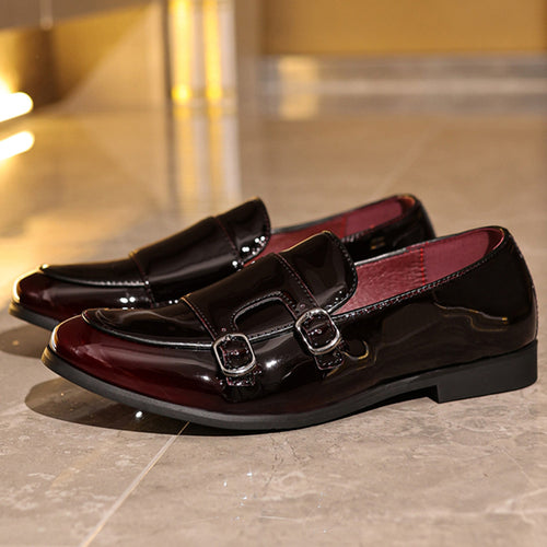 Herren Lackleder Mokassin Schuhe Drune