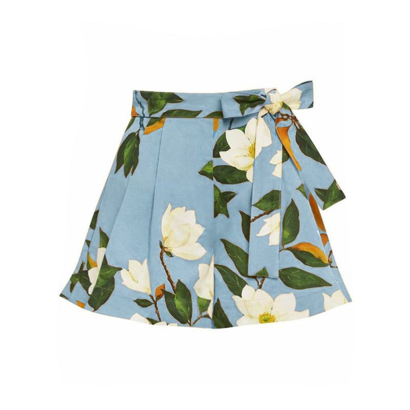 Damen Einseitiger Badeanzug mit floralem Design und elegantem Schleifen-Detail Drune