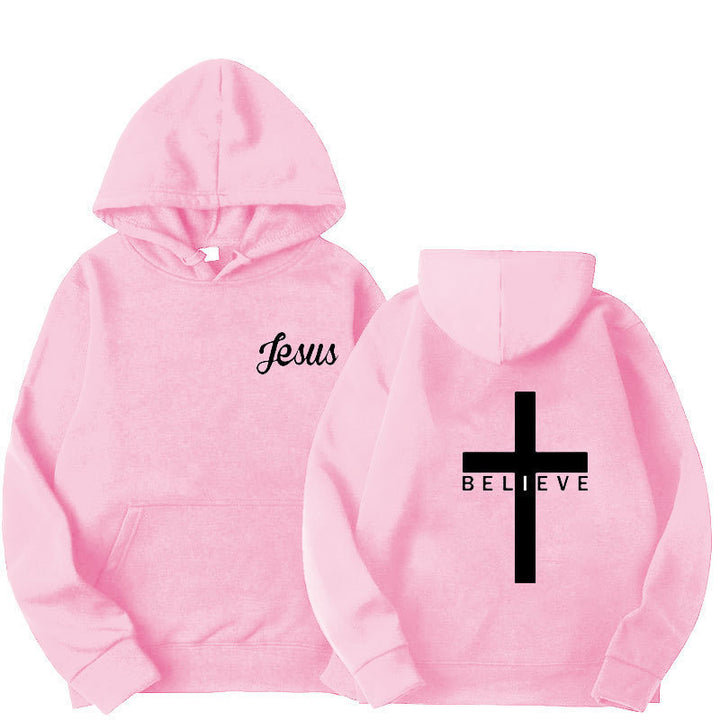 Damen Kapuzenpullover mit motivierendem Glaubensdesign und bequemer Passform Drune