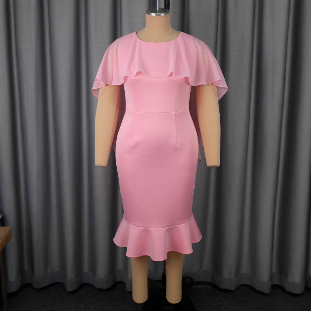 Damen Elegantes Abendkleid mit schwingendem Saum und Raffungen Drune