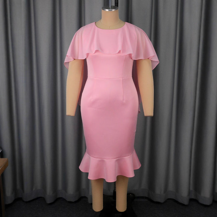 Damen Elegantes Abendkleid mit schwingendem Saum und Raffungen Drune