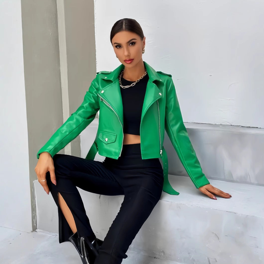 Damen cropped Bikerjacke Drune