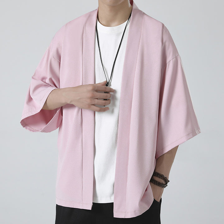 Herren nan kimonoartige Kurzarmjacke im Oversize-Schnitt Drune