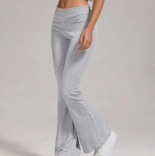 Damen nan hochgeschnittene Stretch-Flare-Yogahose mit formendem Bund Drune