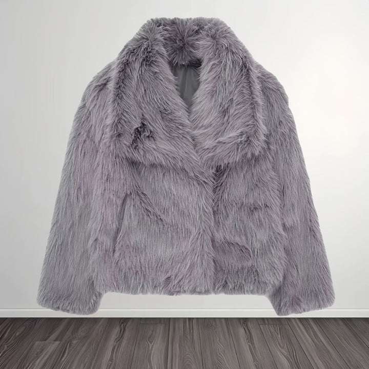 Damen Modische Kunstpelzjacke Drune
