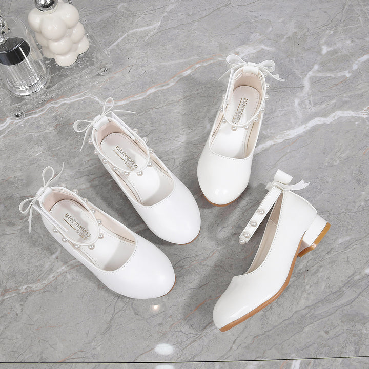 Mädchen Ballerinas mit Perlen- und Schleifenverzierung Drune