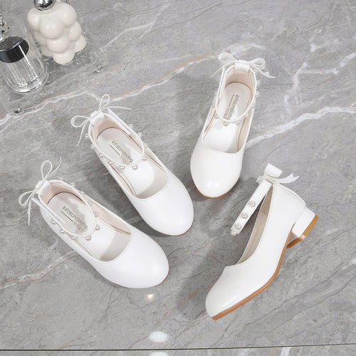 Mädchen Ballerinas mit Perlen- und Schleifenverzierung Drune