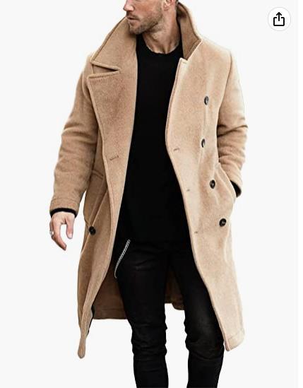 Herren Wollmantel im modernen Doppelknebel-Look Drune