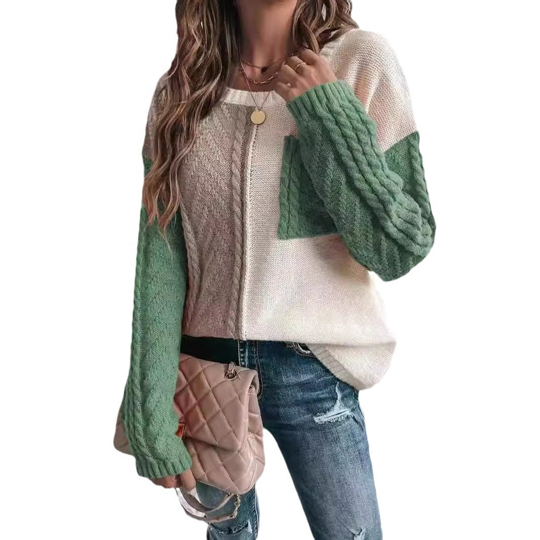 Damen legerer Strickpullover mit asymmetrischem Design Drune