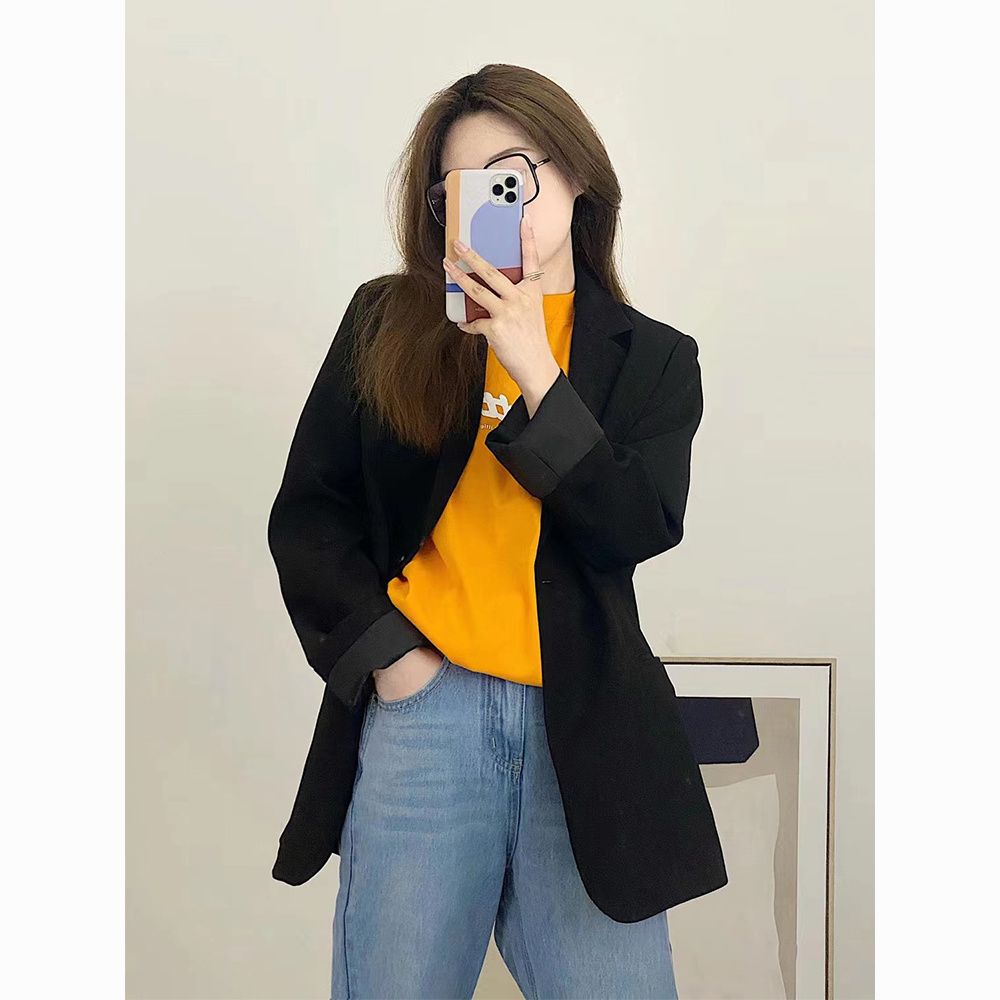 Damen Oversized Blazer aus hochwertigem Material mit Taschen Drune