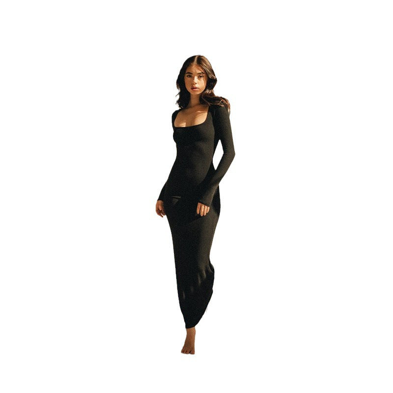 Damen figurbetontes Langarmkleid Drune