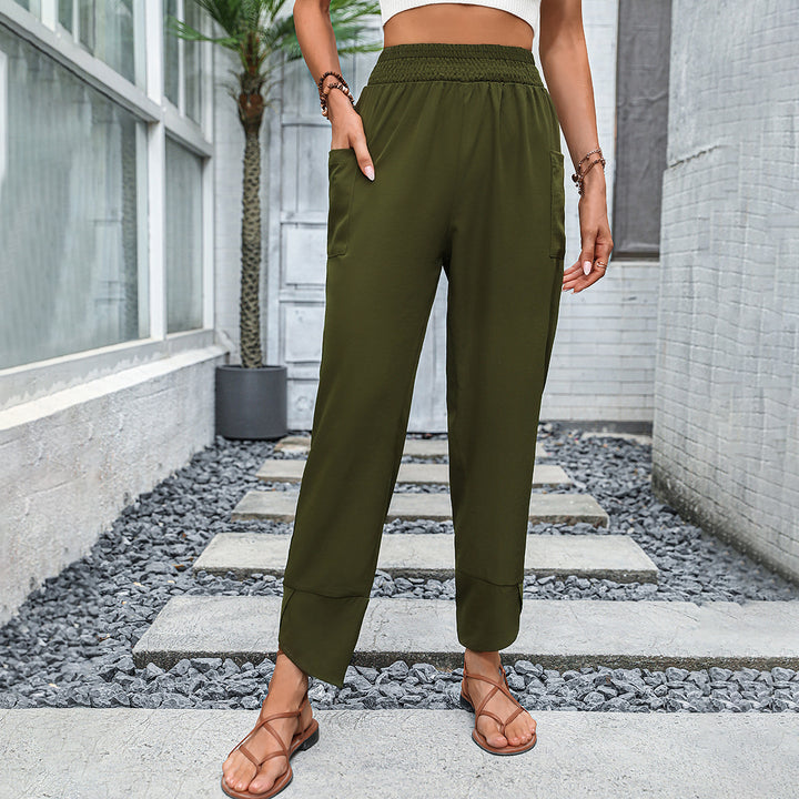Damen Bequeme Freizeithose mit elastischem Taillenbund und praktischen Seitentaschen Drune