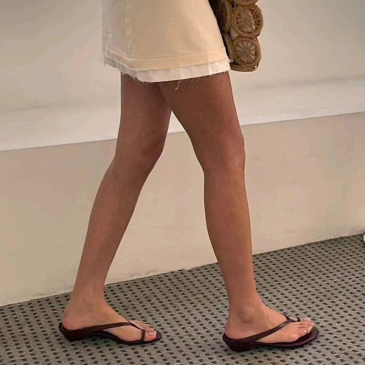 Damen elegante Zehentrenner-Sandaletten mit minimalistischem Design und modischem Riemen Drune