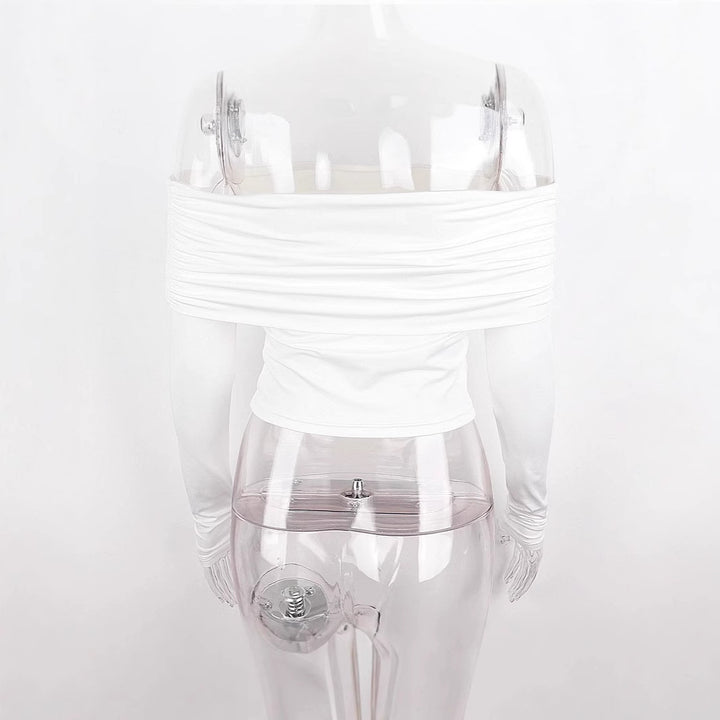 Damen Off-Shoulder Oberteil mit gerafften Details Drune