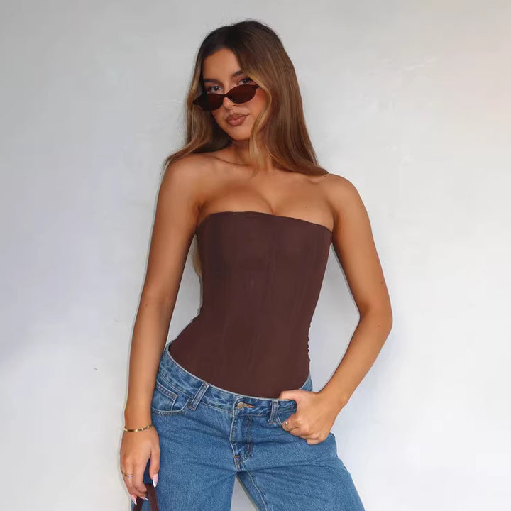 Damen Dessous-Kleid mit eleganten Fransen und transparentem Oberteil Drune