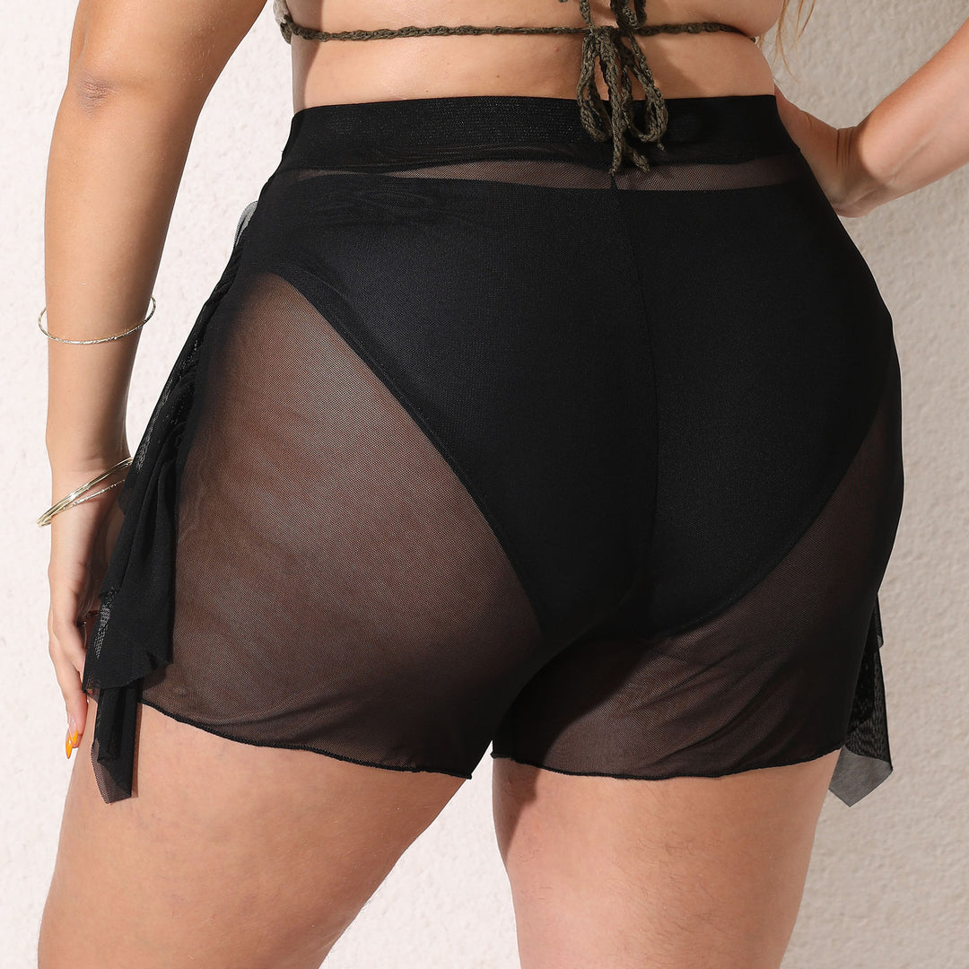 Damen leicht transparente Strandshorts mit fließendem Überwurf Drune