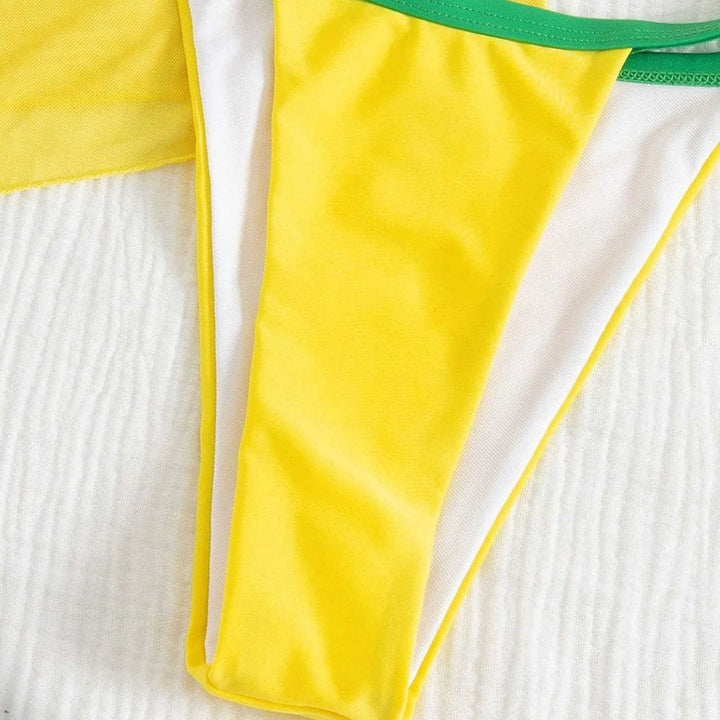 Damen sportliches Set mit modischem T-Shirt und tief geschnittenem Unterteil Drune