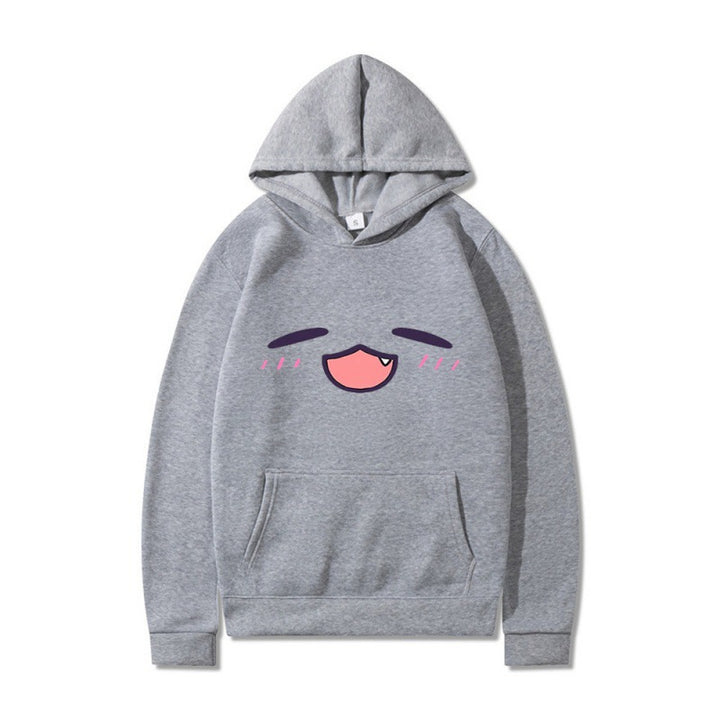 Damen Kapuzenpullover mit fröhlichem Cartoon-Gesicht und bequemer Passform Drune