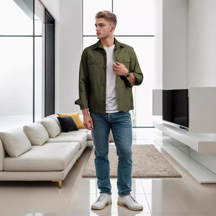 Herren lässige Utility-Jacke Drune