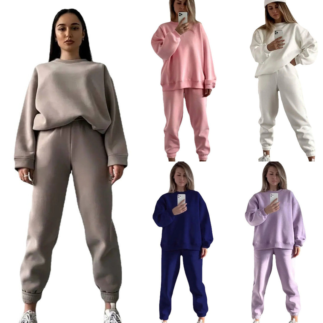 Damen lässiges Sweatshirt und Jogginghose-Set Drune