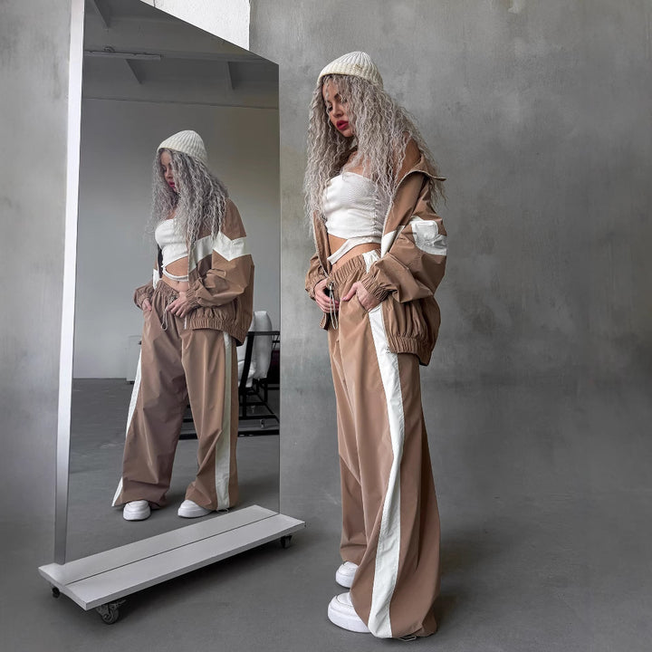 Damen sportlicher Windbreaker mit elastischen Bündchen und reflektierenden Details Drune