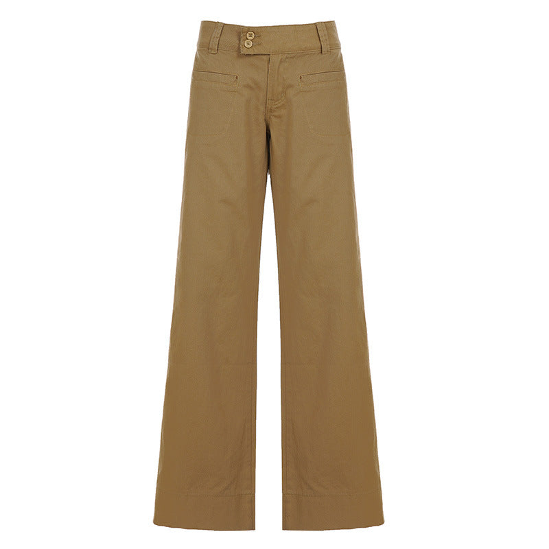 Damen weite Baumwollhose mit eleganter Schnittführung und praktischen Taschen Drune