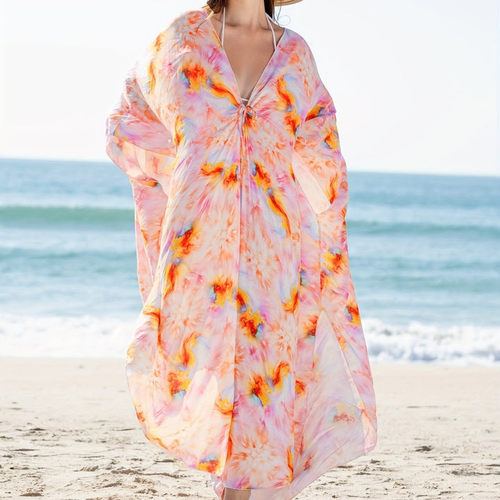 Damen Strandkleid mit lässigem Schnitt und floraler Musterung Drune